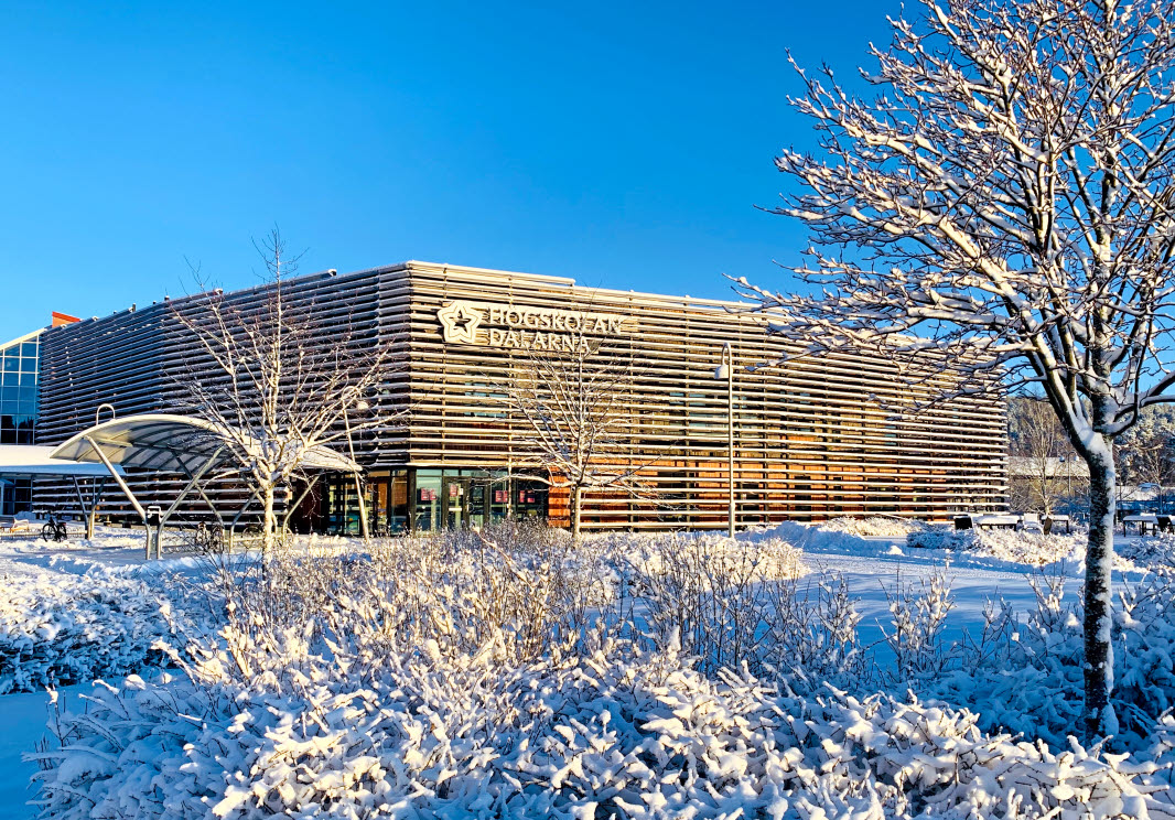 Högskolan Dalarna byggnad och snö