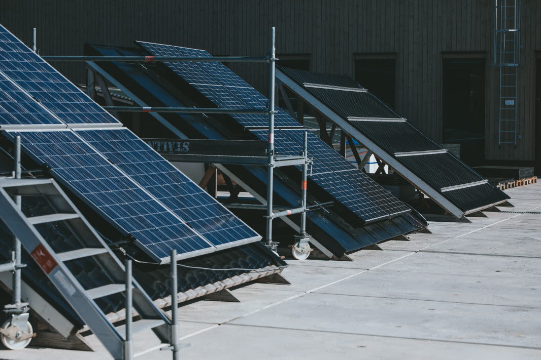 Solar panels outdoor roof