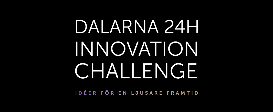 Bild med text: Dalarna 24h Innovation Challenge  - idéer för en ljusare framtid