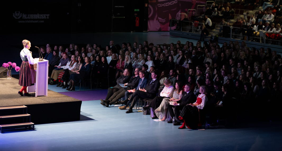 Stage audience indoors