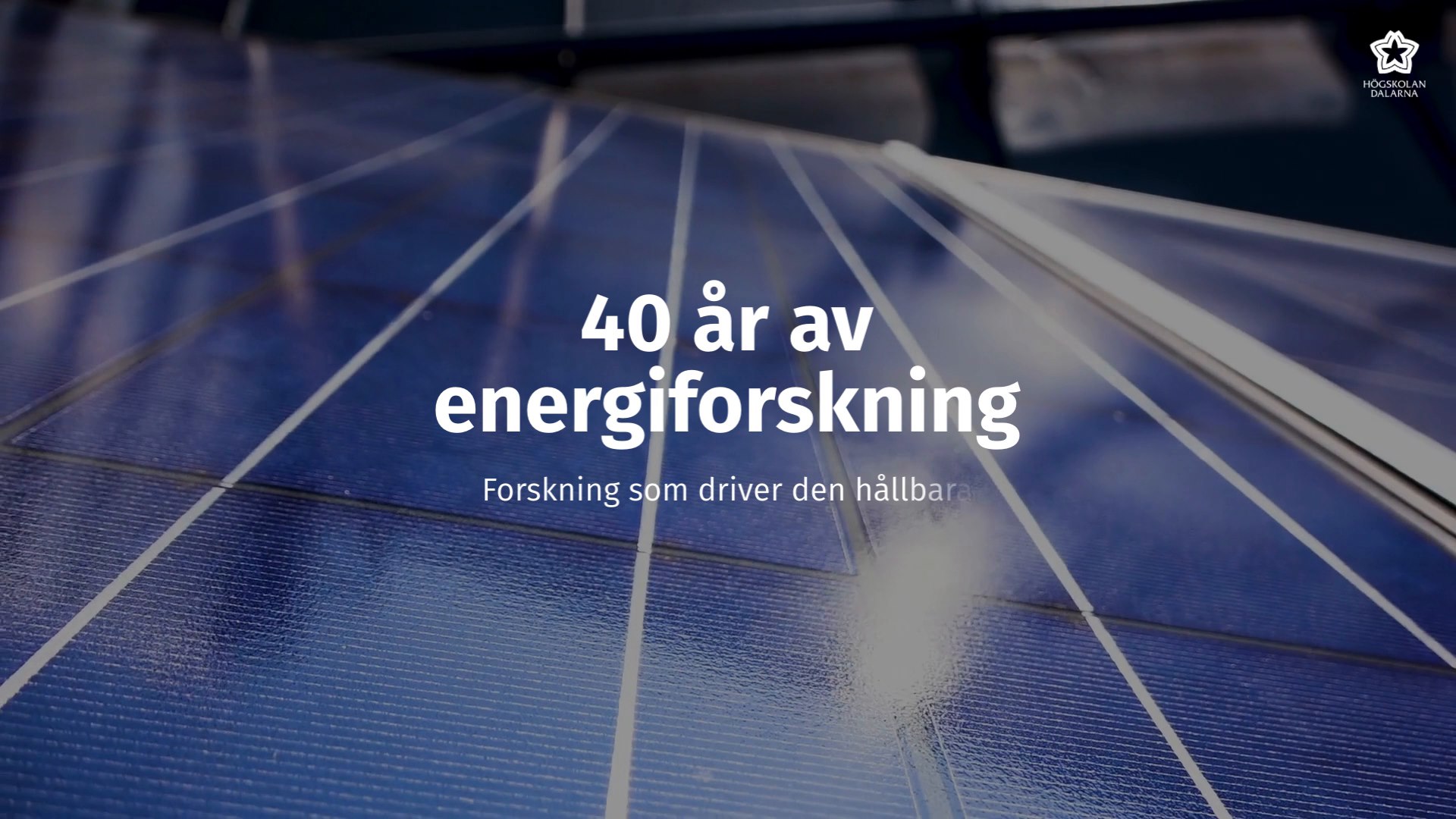 Video som visar tidslinje över några milstolpar för Högskolan Dalarnas forskning inom solenergi 