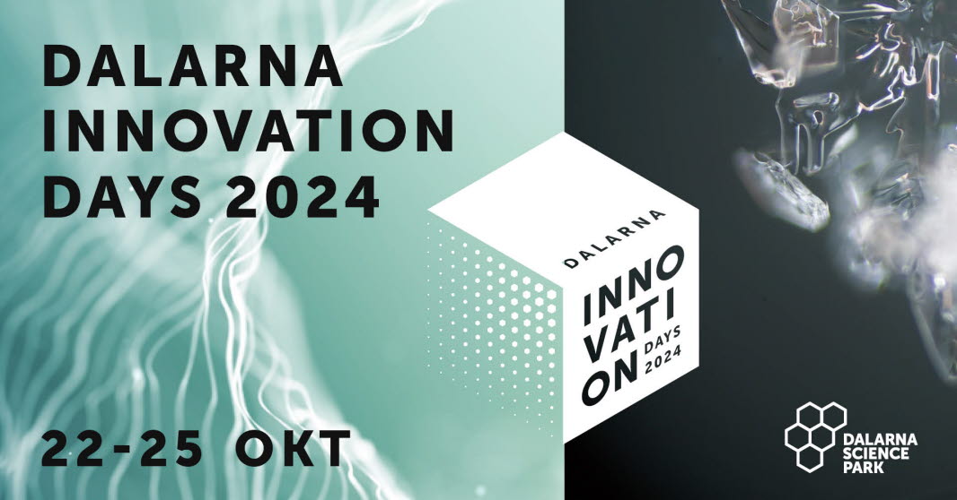 Illustration i grönt och svart med texten "Dalarna innovation days 2024"