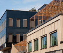 Solar panels on campus building